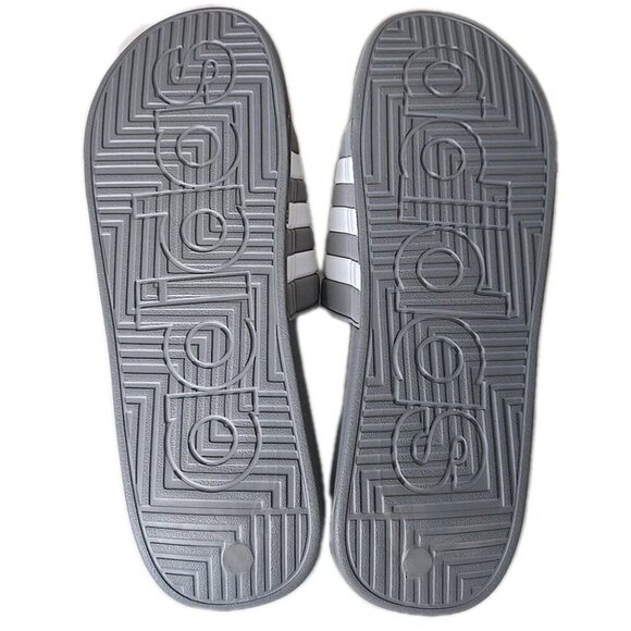 Adidas Adissage NIB Slides Sandal Grey & White Men\'s Size 17 New HQ4373 main image 8